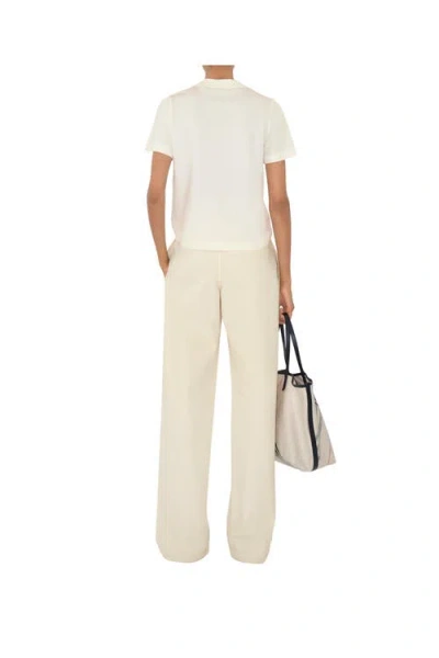 Burberry T-shirt In Cotone Con Knight Stamp In Chalk