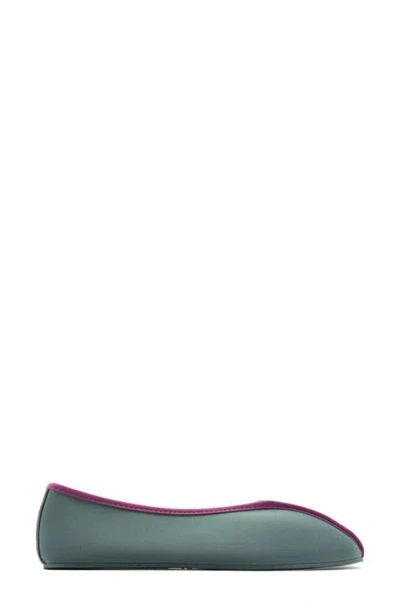 Mango Satin Ballerina Flat In Mint Green