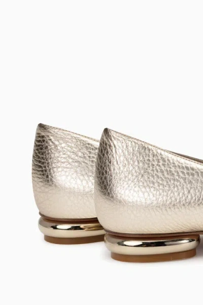 Bells & Becks Lia Pointed Toe Loafer In Gold