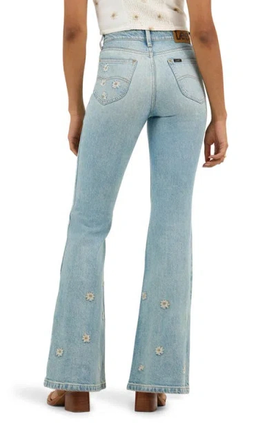 Lee Embroidered Wide Flare Leg Jeans In Miss Her