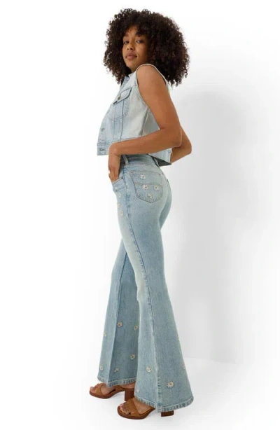 Lee Embroidered Wide Flare Leg Jeans In Miss Her