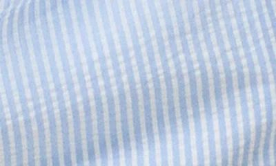 Mango Seersucker Swim Trunks In Sky Blue