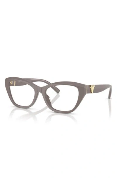 Tiffany & Co . 54mm Cat Eye Optical Glasses In Chocolate Truffle/demo Lens
