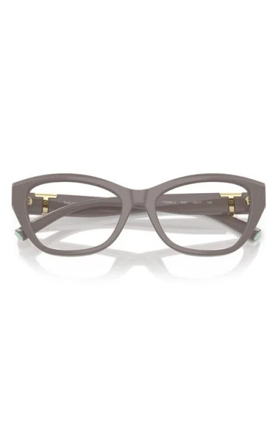 Tiffany & Co . 54mm Cat Eye Optical Glasses In Chocolate Truffle/demo Lens