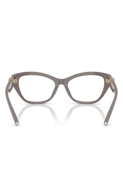 Tiffany & Co . 54mm Cat Eye Optical Glasses In Chocolate Truffle/demo Lens