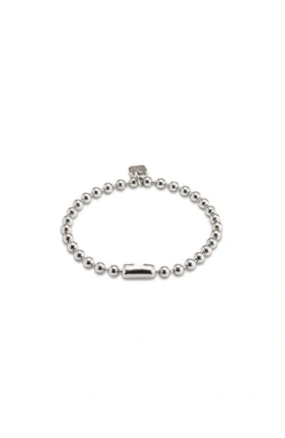 Unode50 Sterling Silver-plated Beaded Bracelet In Silver