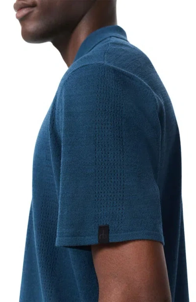 Rag & Bone Zuma Pointelle Short Sleeve Knit Camp Shirt In Mnlt