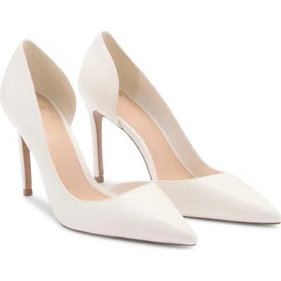 Mango Half D'orsay Pointed Toe Pump In White
