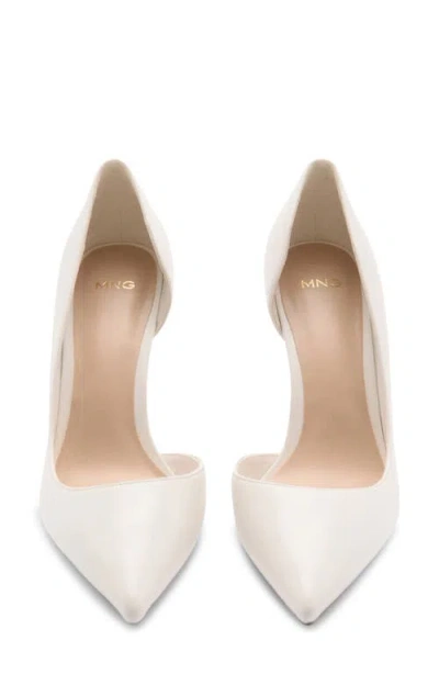Mango Half D'orsay Pointed Toe Pump In White