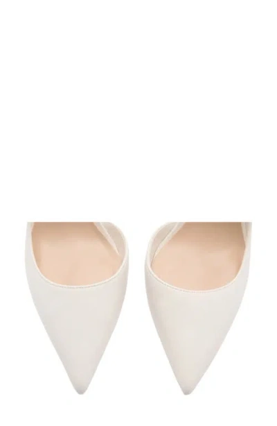 Mango Half D'orsay Pointed Toe Pump In White