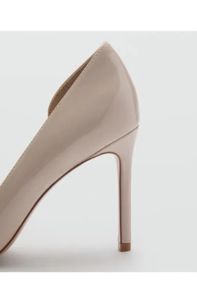 Mango Half D'orsay Pointed Toe Pump In Grey