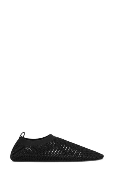 Mango Soft Mesh Flat In Black