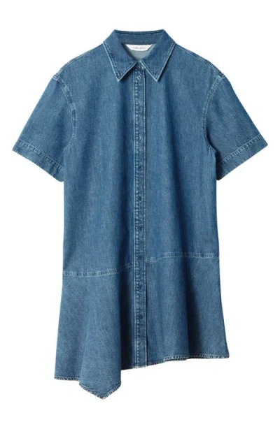 & Other Stories Asymmetric Denim Shirtdress In Blue Medium