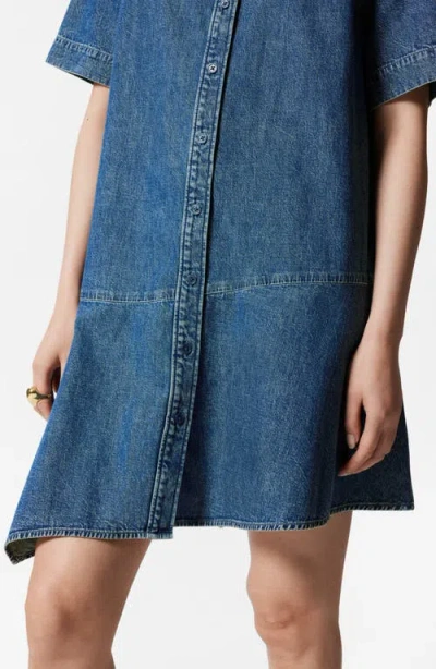 & Other Stories Asymmetric Denim Shirtdress In Blue Medium
