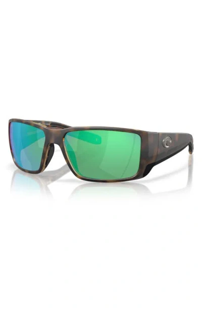 Costa Del Mar Fantail Pro 60mm Polarized Sunglasses In Matte Tortoise/green 580g
