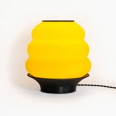 Jonathan Y Honey Pot 12in 3d-printed Dimmable Led Table Lamp In Yellow/black
