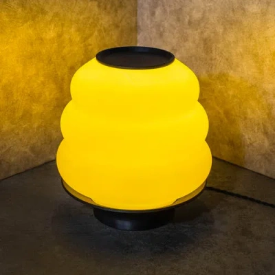 Jonathan Y Honey Pot 12in 3d-printed Dimmable Led Table Lamp In Yellow/black