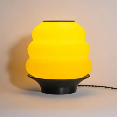 Jonathan Y Honey Pot 12in 3d-printed Dimmable Led Table Lamp In Yellow/black
