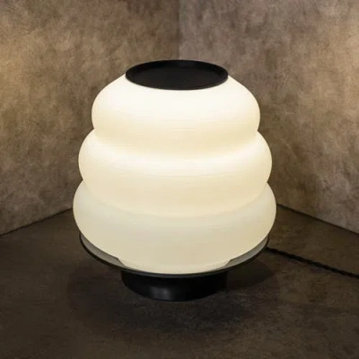 Jonathan Y Honey Pot 12in 3d-printed Dimmable Led Table Lamp In White/black