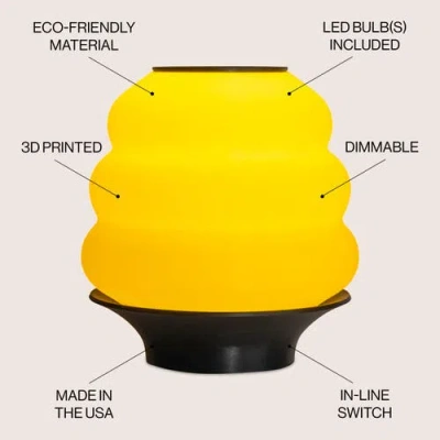 Jonathan Y Honey Pot 12in 3d-printed Dimmable Led Table Lamp In Yellow/black