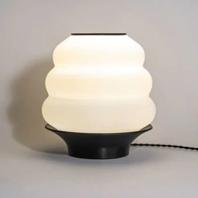 Jonathan Y Honey Pot 12in 3d-printed Dimmable Led Table Lamp In White/black