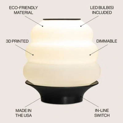 Jonathan Y Honey Pot 12in 3d-printed Dimmable Led Table Lamp In White/black