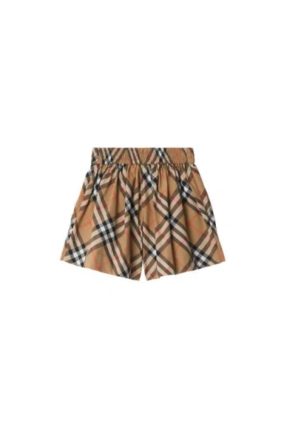 Burberry Vintage Check-pattern Cotton Shorts In Sand