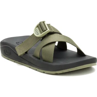 Chaco Cushz Slide Sandal In Mossy Olive