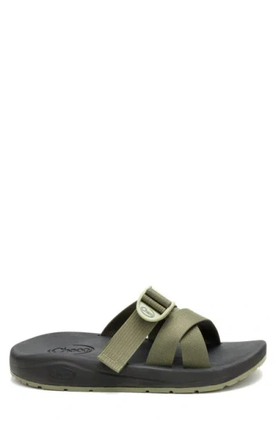 Chaco Cushz Slide Sandal In Mossy Olive