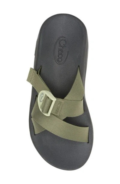 Chaco Cushz Slide Sandal In Mossy Olive