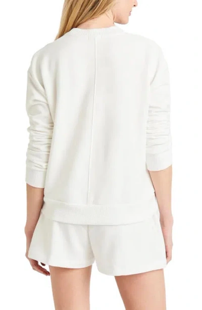 Splendid Supersoft Pullover Sweatshirt In White