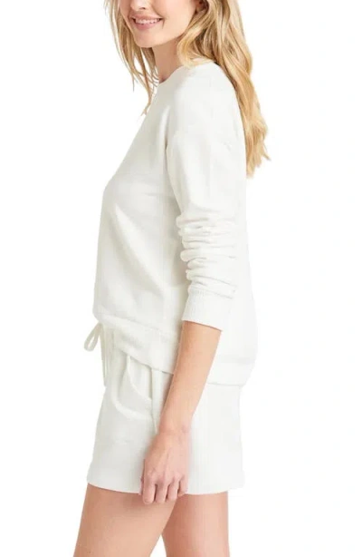 Splendid Supersoft Pullover Sweatshirt In White