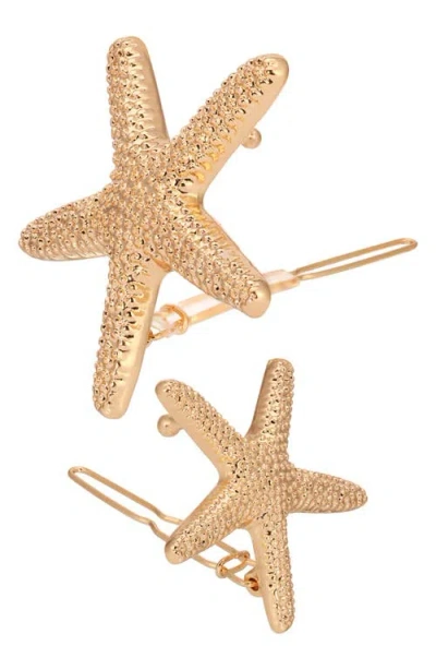 Ettika Beachcomber Set Of 2 Barrettes In Gold