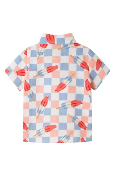 Andy & Evan Kids' Print Button-up Shirt In White