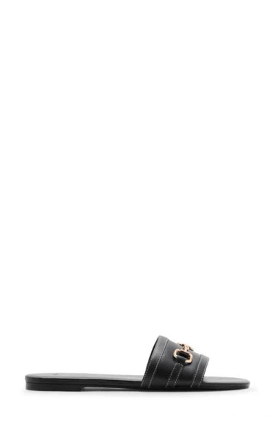 Mango Buckle Slide Sandal In Black