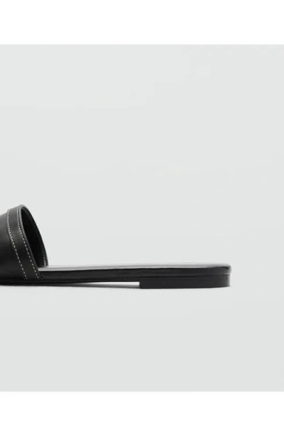 Mango Buckle Slide Sandal In Black