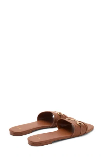 Mango Buckle Slide Sandal In Leather