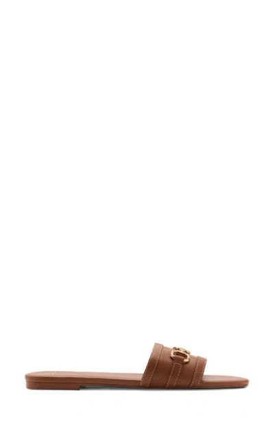 Mango Buckle Slide Sandal In Leather