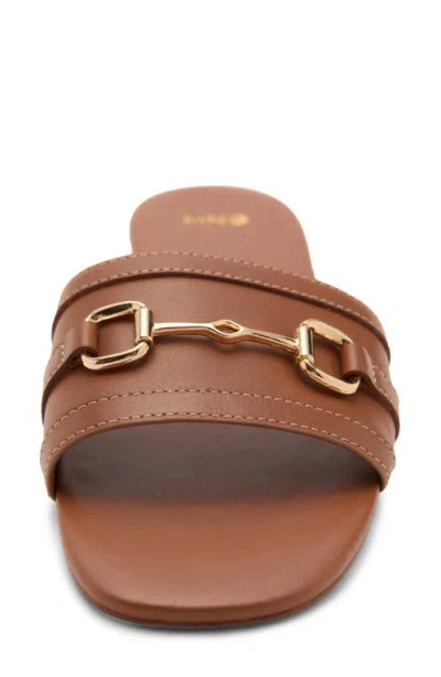 Mango Buckle Slide Sandal In Leather