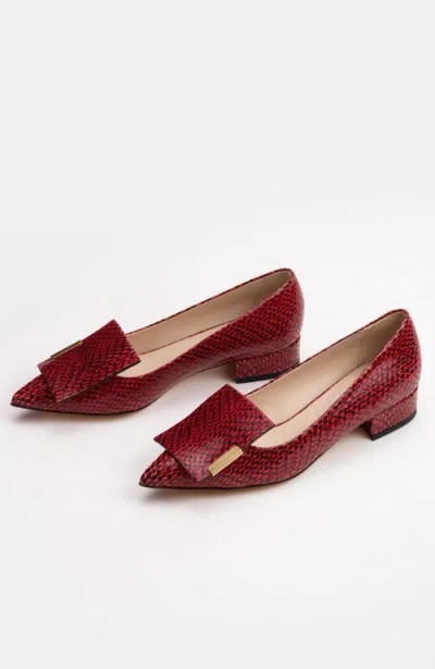 Bells & Becks Allegra Pointed Toe Flat In Red