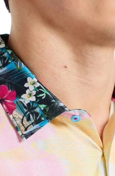 Robert Graham Haze Short Sleeve Button Down Shirt In Multi