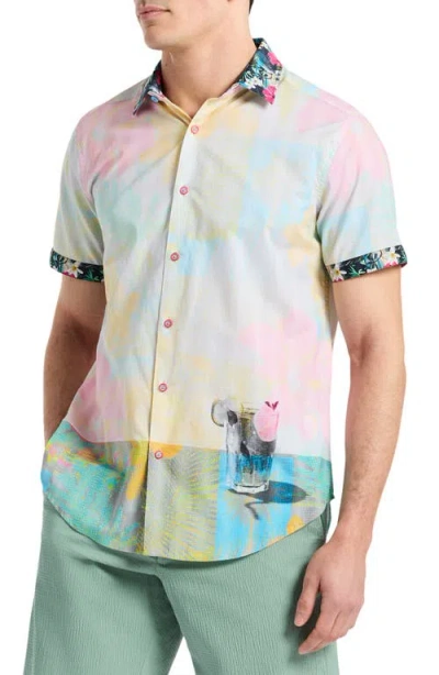 Robert Graham Haze Short Sleeve Button Down Shirt In Multi