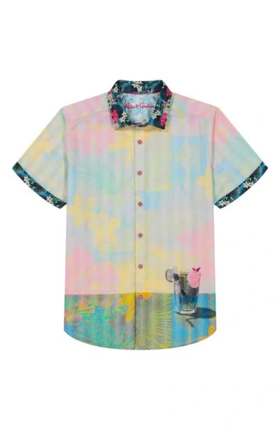 Robert Graham Haze Short Sleeve Button Down Shirt In Multi