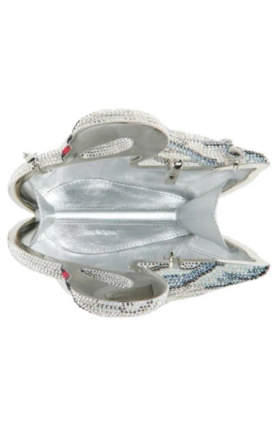Judith Leiber Couture Swan Odette Crystal Embellished Novelty Clutch In Silver Rhine Multi