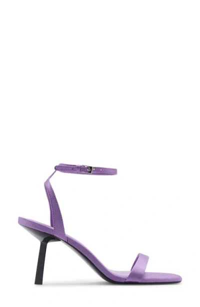 Mango Square Toe Satin Sandal In Lilac