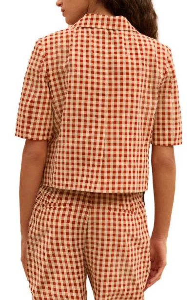 Next Gingham Button-up Shirt In Red