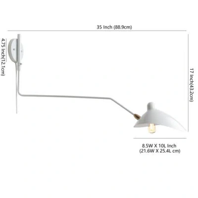 Jonathan Y Frank Iron Retro Swing Led Wall Sconce In White/brass Gold