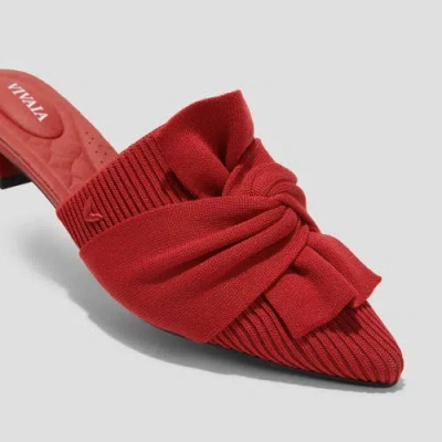 Vivaia Pointed-toe Knot Sandals In Ruby  Red
