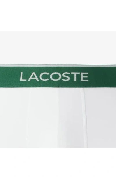 Lacoste 3-pack Stretch Cotton Boxer Briefs In Black/white/silver Chine