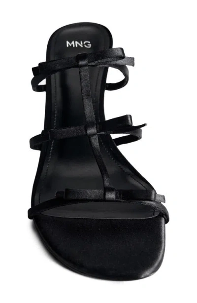 Mango Slide Sandal In Black